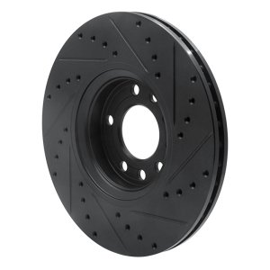 Chevrolet Zafira Brake Rotor (1) - Front Left - R1 Concepts - Drilled & Slotted - Black - `99-`10